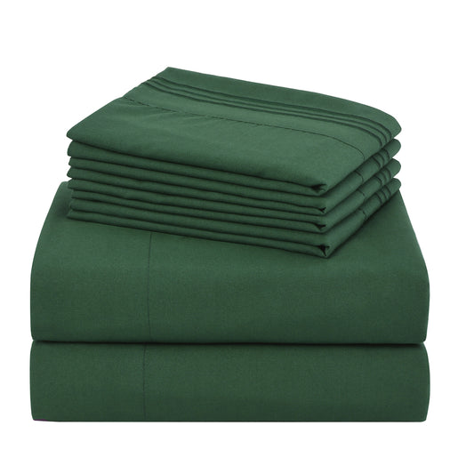 Hotel Grade 6 Piece Breathable Sheets Set 18" Deep Pockets - Easy Fit Twin Full Queen King Bed Sheets & Pillowcases, Microfiber, 100 GSM, All-Season Comfort, Machine Washable, Solid Color Bedding Accessories, Smooth Texture, Microfiber Fabric