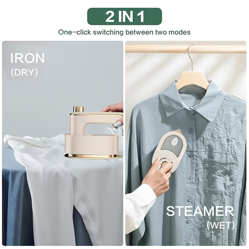 Mini Portable Folding Steam, 180° Rotating New Steamer for Clothes, Fast Heating, Handheld, Quick Wrinkle, Compact Handheld Steam for Travel, College Dorm, Back to School, Apartment, Home Office