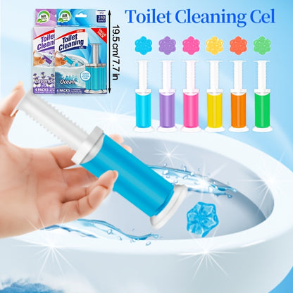 4/8pcs-56/112 Count Fresh Flower Gel Stamp Toilet Cleaner, Air Freshener, Fresh Bathroom Toilet Cleaning Gel Stamp, Helps Keep Toilet Clean, Prevents Scale and Toilet Ring, 6 Fragrance Options, Includes 1 Dispenser and 4 Gels
