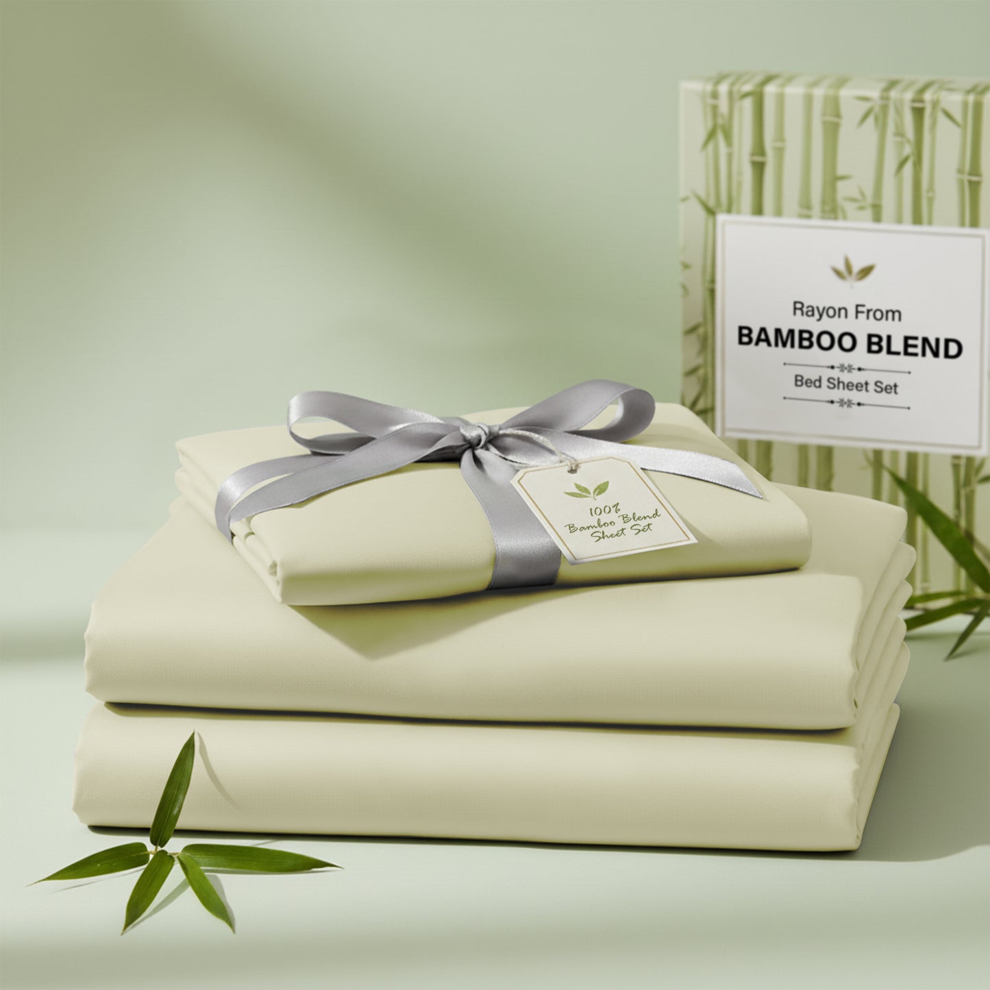 Lux Decor 3/4 Pieces Bamboo Blend Sheet - Polyester & Bamboo Viscose Cooling Bed Sheets, Skin Friendly & Machine Washable Bed sheets Set - Up to 16 Inches Deep Pocket Included 1 Flat 1 Fitted 2 Pillowcases Hotel & Bedroom Accessories