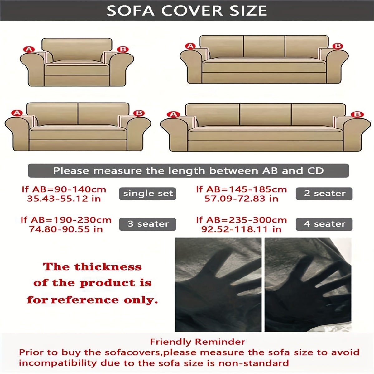 XM-Mirelitho 1pc Printed Elastic Skirt Sofa Cover Living Room Sofa Protective Cover