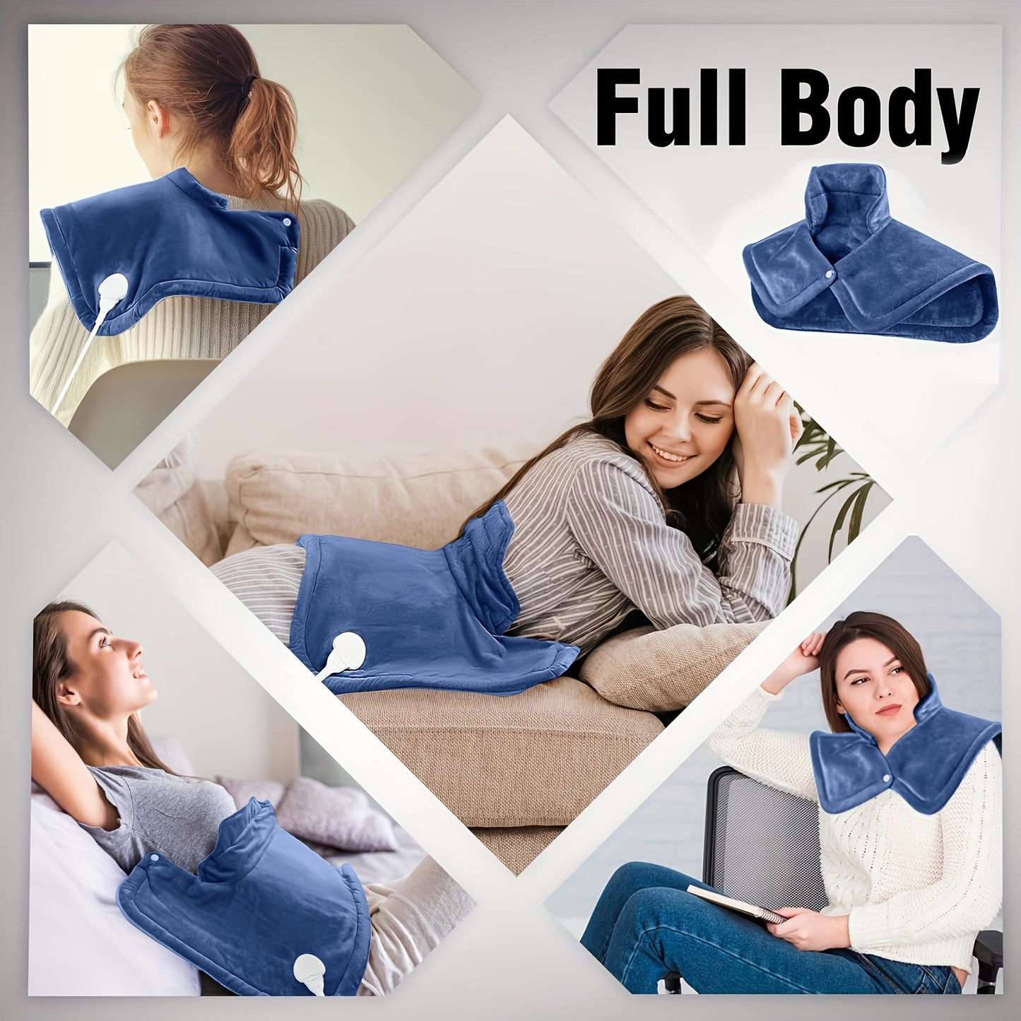Graphene Heating Shawl Provides Deep, Soothing Warmth for Neck, Back & Shoulders. Made with Ultra-soft, Temperature-regulating Flannel. Machine Washable-perfect Christmas Gift for Women, Men, Moms, Dads & The Whole Family!