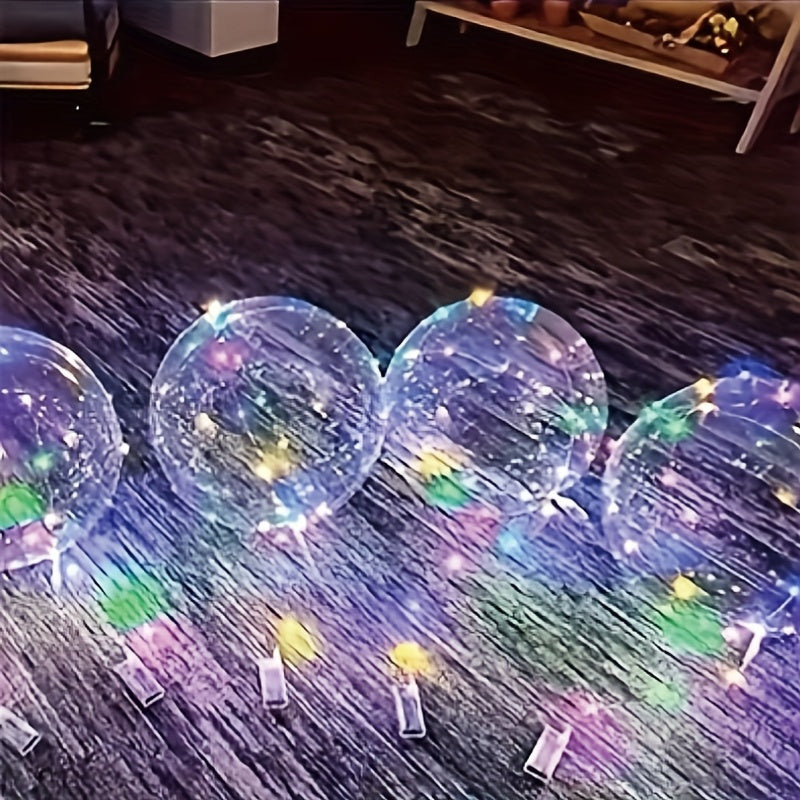 20pcs (10pcs LED Lights with 10pcs 20inch LED Light Up Bobo Balloons)String Lights Transparent Balloons for Birthday Wedding Christmas Party Easter Mother's Day Graduation Decor Decorations. 2*AA Batteries And Helium Not Included