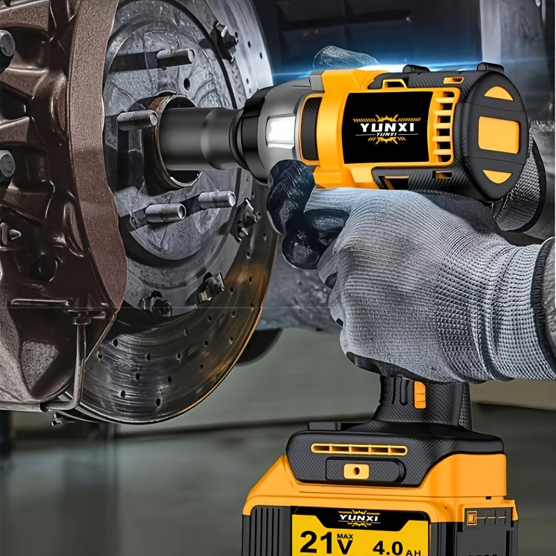 A Cordless Impact Wrench Set That Includes a Charger, Featuring a Lithium-Ion Wrench That Is Portable And Comes with a Quick Charger, Ideal for Home And Automotive Maintenance And Repair Tasks