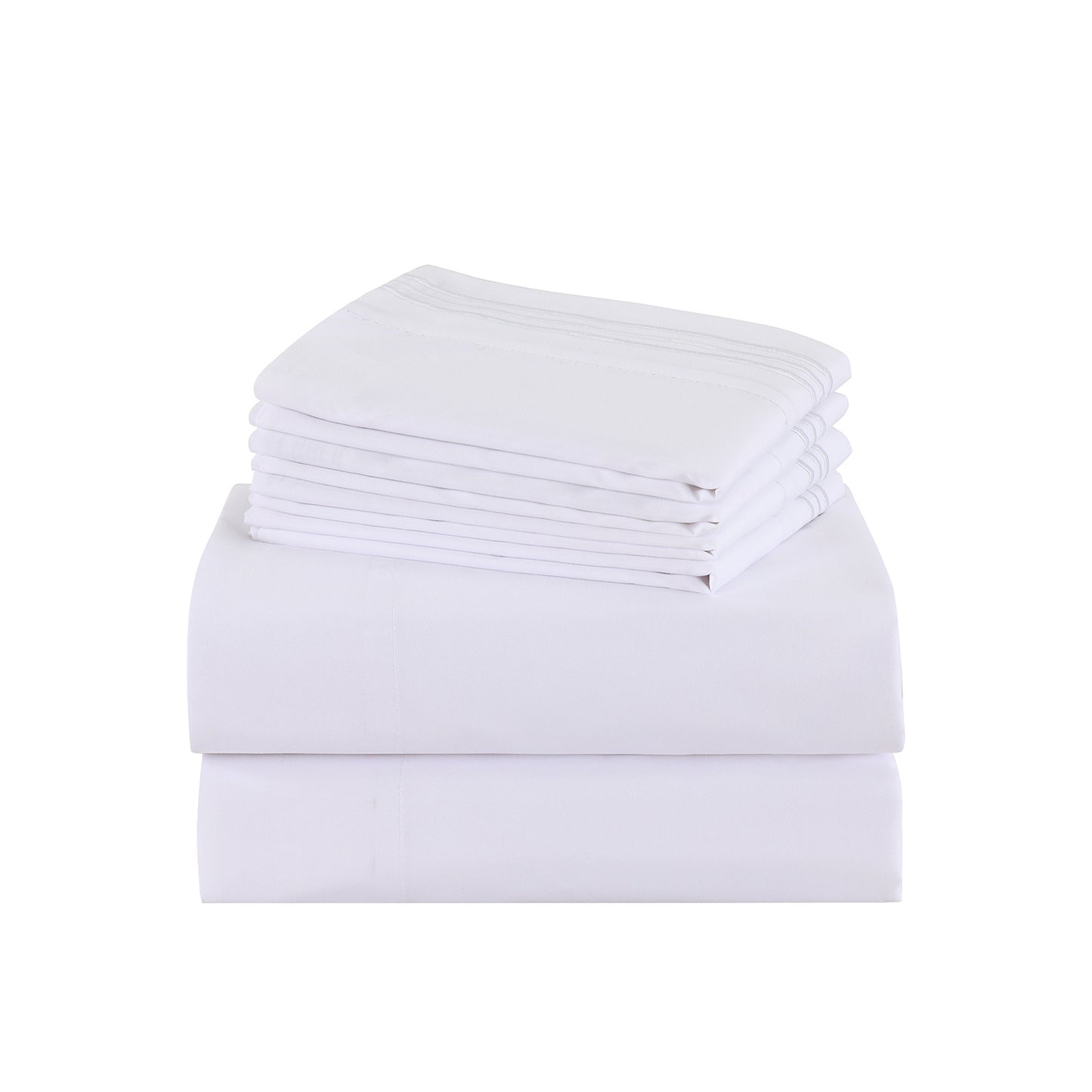 Hotel Grade 6 Piece Breathable Sheets Set 18" Deep Pockets - Easy Fit Twin Full Queen King Bed Sheets & Pillowcases, Microfiber, 100 GSM, All-Season Comfort, Machine Washable, Solid Color Bedding Accessories, Smooth Texture, Microfiber Fabric