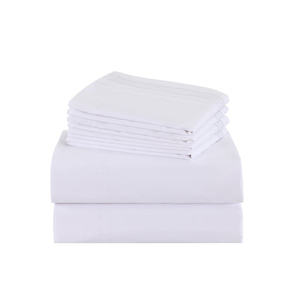 Hotel Grade 6 Piece Breathable Sheets Set 18" Deep Pockets - Easy Fit Twin Full Queen King Bed Sheets & Pillowcases, Microfiber, 100 GSM, All-Season Comfort, Machine Washable, Solid Color Bedding Accessories, Smooth Texture, Microfiber Fabric