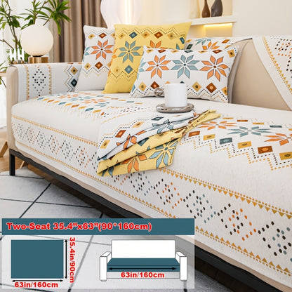 1pc of Bohemian-Style Sofa Mat Suitable for Any Season, Featuring a Easy And Modern Design, Pet-Friendly Materials, And Resistance to Slipping And Scratching, Serving As a Protective Cover for Home Decor