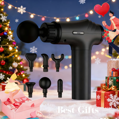 Massage Gun Deep Tissue - GVBER 6-Head Handheld Muscle Massager for Body Pain Relief, Relaxation & Recovery - Gift for Women Men