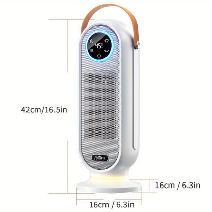 1500W Space Heater with Remote Control Digital Display Touch Button for Indoor Use, Electric Heater Portable Overheat Protection Small Space Heater, Perfect Heating Equipment for Christmas Party Warmth, for Room Home Office