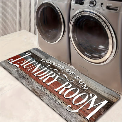 Non-slip Laundry Room Runner Rug, Washable Farmhouse Retro Mat, Home Decor Floor Mat, Laundry Rug for Kitchen, Bathroom Rug, Home Decor, Laundry Room Accessories, Valentine's Day Gift