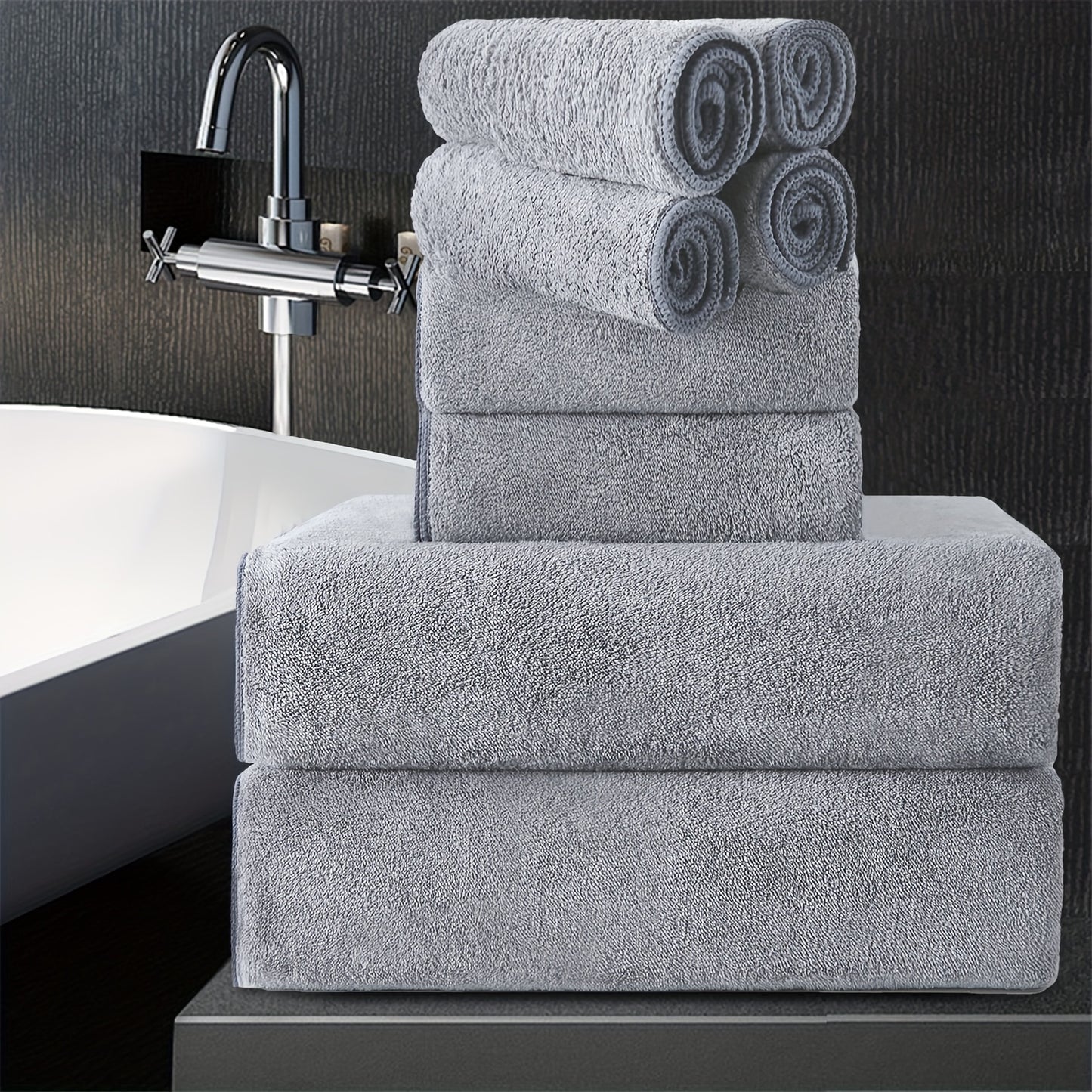 8pcs Extra Large Bath Towels Set 35" X 70", Premium Towel Set for Bathroom Gym Oversized Bath Sheet Ultra-Soft Luxury Thick Lightweight Highly Absorbent Fast Dry Towel for Daily Use, 750GSM