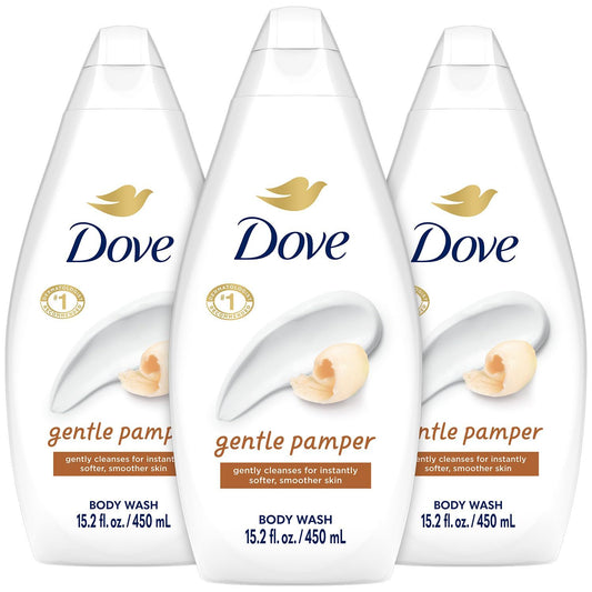 Dove Body Wash Gentle Pamper 450ml 3 Pack | Moisturizing Shower Gel with Soft Jasmine & Shea Butter Scent