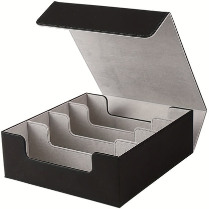 Four Row Card Box, Equipped with 24 Color Cards And 4 Card Sleeves; 4 Grid Boards, Capable of Holding Over 3000 Cards, Magnetically Sealed, Beautifully Packaged, Suitable for Gifting to Friends, Family, And Exquisite Gifts