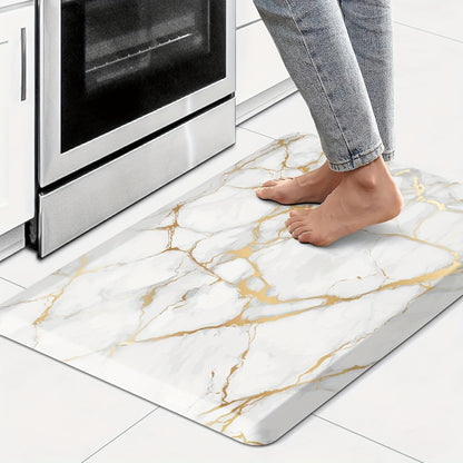 Kitchen Mat, 1/2 Inch Thick Anti Fatigue Kitchen Rugs And Mats Cushioned Kitchen Floor Mat Non-Skid Kitchen Mats for Standing Desk Office Sink 17.3" X 39", White