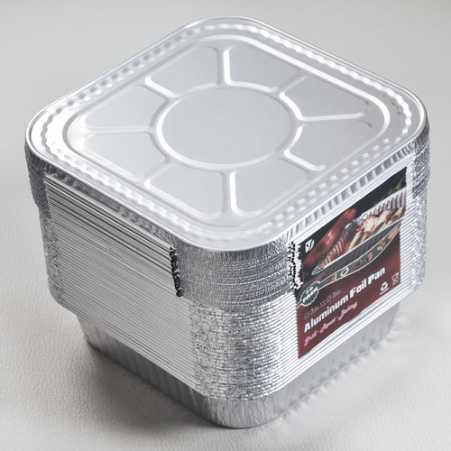 8x8 Aluminum Pans (30 Pack) 8 Inch Foil Pans - Cake Pans - Aluminum Square Pans with Lids - Disposable Food Container - Great for Cake Baking, Cooking, Freezing, Prepping Food