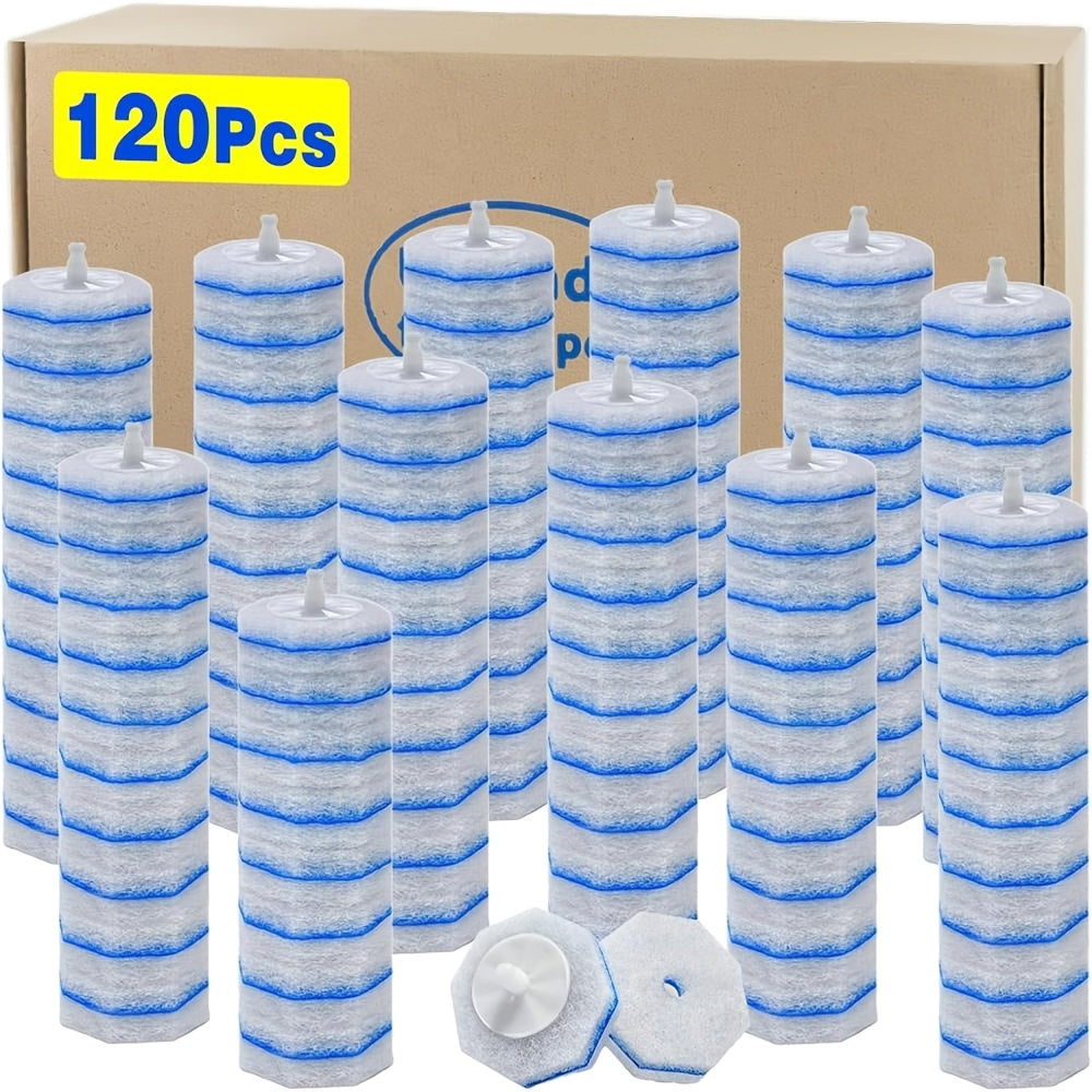 120/58 Count Toilet Wand Refills Without Handle, Disposable Fiber Toilet Wand Refills Compatible with CloroxxBrands Wand, Upgraded Fiber Brush Refills for Toilet Bowl Cleaning