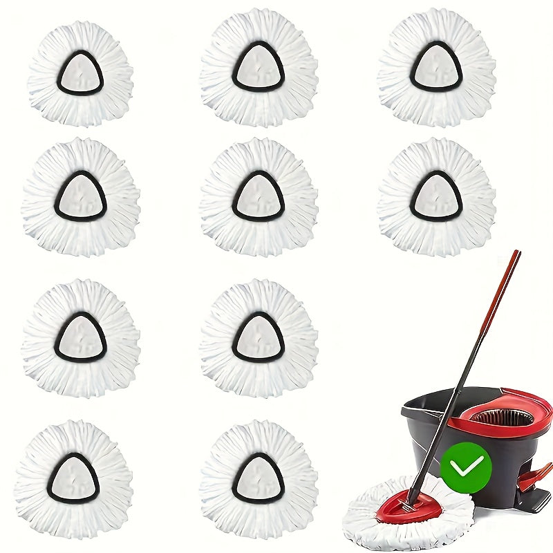 2/5/10/20-pack Microfiber Rotary Mop Replacement Heads - 360-degree Cleaning Triangular Mop Heads, Suitable for Rotary Mop Systems, Enhancing Floor Cleaning Efficiency