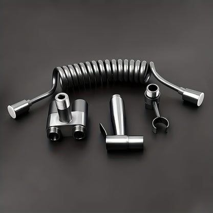 1pc Toilet Spray Gun Companion One in Two Out Function Outlet Angle Valve Toilet Woman Washing Machine Booster Spray Gun Household Angle Valve Flusher