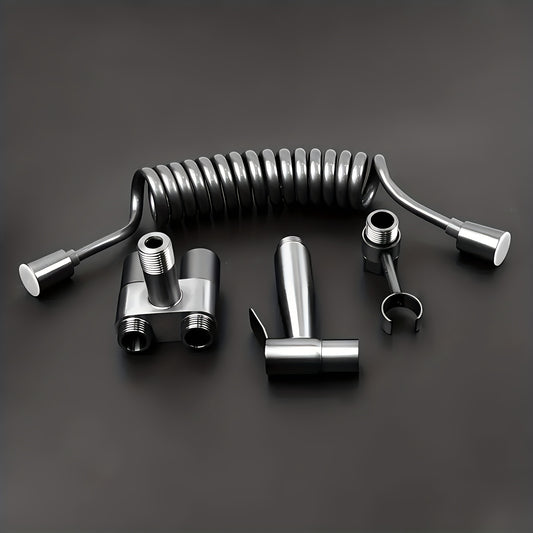Bidet Toilet Spray Gun Angle Valve One In Two Out Handheld Flusher Booster Sprayer for Toilet Women Washing Machine Household Bathroom Hygiene Modern Minimalist