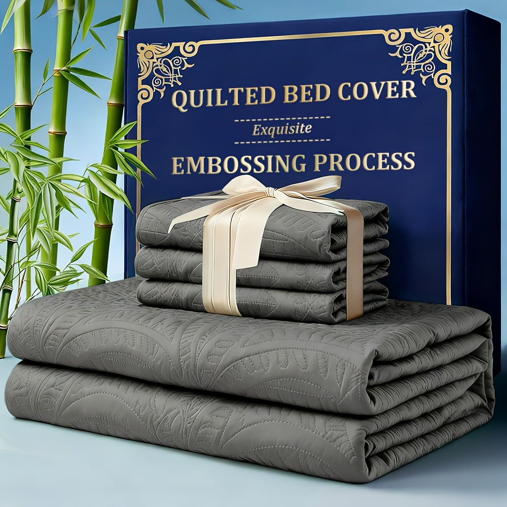 2/3pcs Quilt Set Bedspreads( Include 1 Quilt 1 Or 2 Pillowcases) Lightweight Microfiber Bedspread - Modern Style Coin Pattern Coverlet Soft And Skin-friendly Quilt Anti-allergy And Machine Washable Suitable For School Dormitories