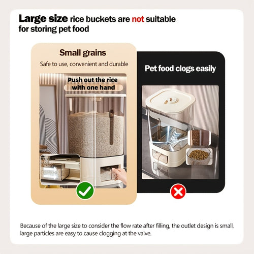 Golden Medal Automatic Rice Container with Measuring Cup | Large Capacity, Moisture-proof And Airtight Rice Container, Perfect for Storing Rice, Grains, Flour, Kitchen Essentials, And Pet Food for Cats And Dogs.