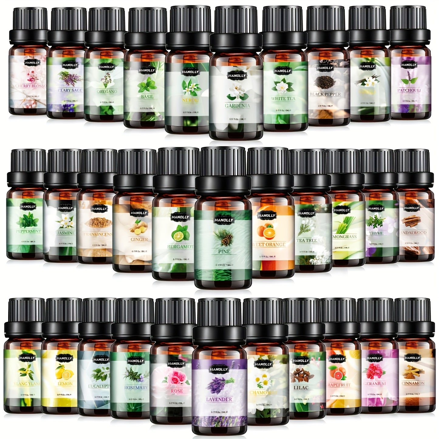Essential Oils Set 12 26 32 48 Pcs Aromatherapy Gift Kit Lavender Eucalyptus Tea Tree Peppermint for Diffuser Humidifier Candle Soap Making Birthday Holiday Gift