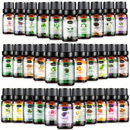 Essential Oils Set 12 26 32 48 Pcs Aromatherapy Gift Kit Lavender Eucalyptus Tea Tree Peppermint for Diffuser Humidifier Candle Soap Making Birthday Holiday Gift