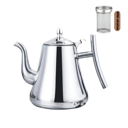 Thickened Stainless Steel Kettle with Filter, Tea Pot, Coffee Pot, Cold Water Pitcher, for Home, Hotel & Restaurant, Induction Cooker Compatible