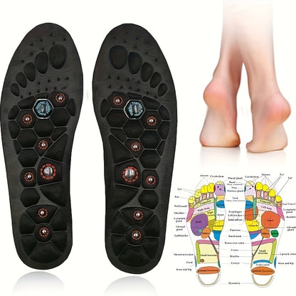 PU Massage Insoles Acupoint Arch Support – Breathable Sports Sole Buffer, Foot Reflex Comfort Insole for Men & Women, 3 Sizes