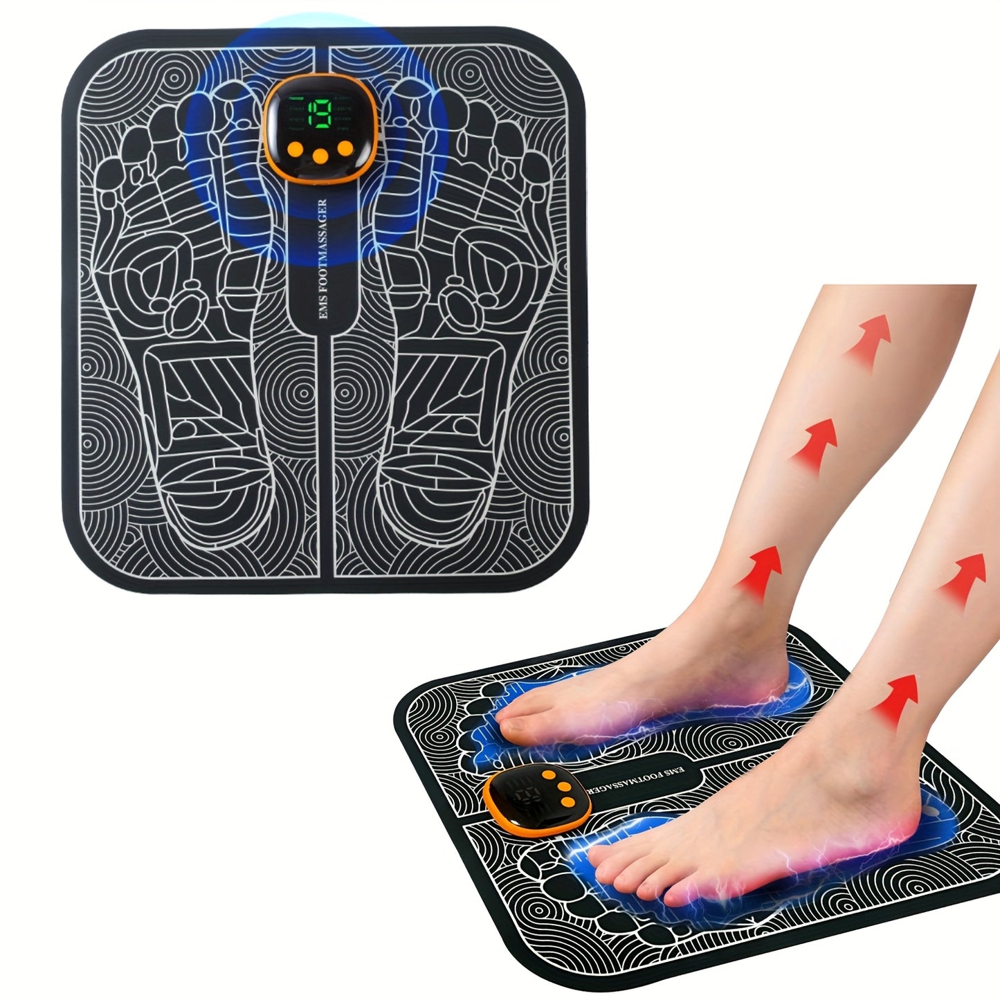 Massage Foot Pad, Foot Muscle Electric Massager, 8 Adjustment Modes And 19 Intensity Massage Foot Pads, USB Charging Full Body Massage Foot Pad