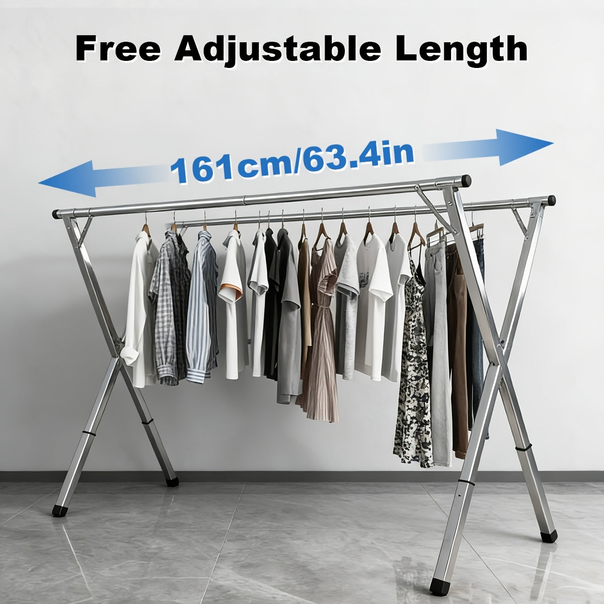 Foldable Clothes Drying Rack Outdoor Indoor, Drying Rack Clothing Collapsible, Adjustable Laundry Drying Rack, Heavy Duty Stainless Steel Clothesline, for Clothes, Blankets And Bedding, Drying Racks