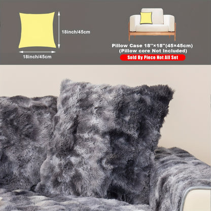 Faux Sofa Cover, Modern Gradual Change Lamb, Thick Fluff, Pet Friendly, Polyester Fiber, Machine Washable, No Printing, Dye Printing, 450-500g Fabric, Suitable for Single, Double, Triple and Combination Sofas