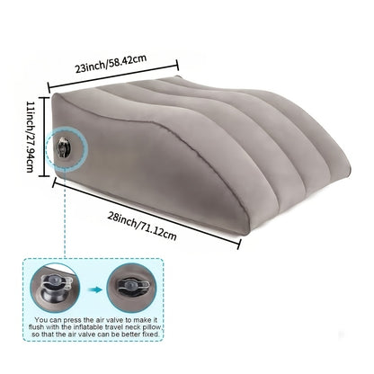 Inflatable Leg and Knee Support Cushion, Inflatable Leg Raise Pillow, for Swelling, Body Locator, Lightweight Wedge Pillow, for Sleep, Ergonomic Design, for Sleep, Leg Raise, for Bed, Travel, Camping(Gray)