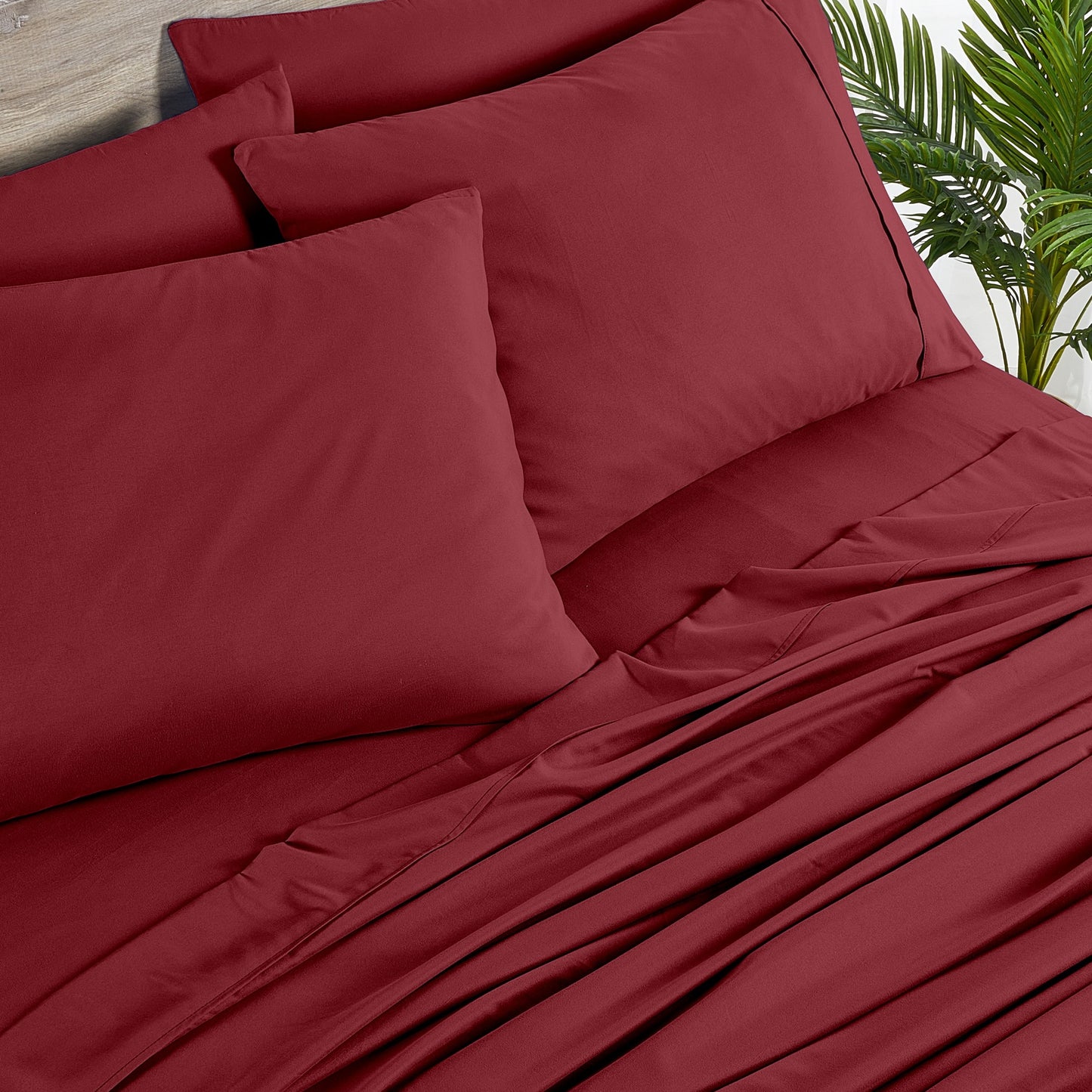 Dan River Bamboo 2000 Thread Count 6-Piece Sheet Set with SnugGrip - Extra Wide Elastic Band on Fitted - Soft, 16 Inch Deep Pocket - Shrink & Wrinkle Resistant