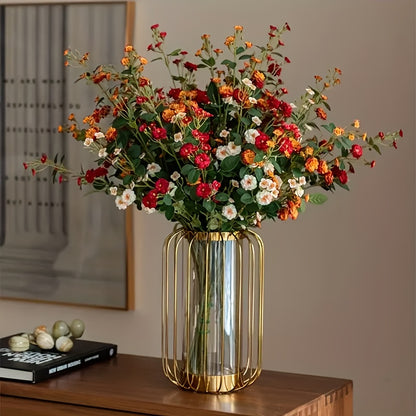 6pcs Artificial Roses, Plastic Realistic Touch Fake Flowers, Christmas Home Decoration for Wedding Party Farmhouse Living Room