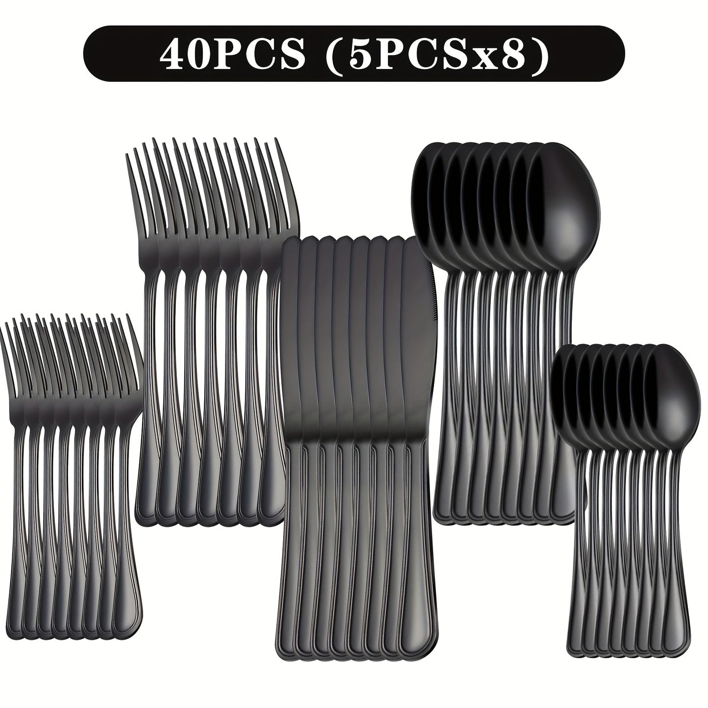 Stainless Steel Flatware Cutlery Set, 20/22/40/60/72pcs For 4/8/12, Silvery/Black, For Home Kitchen Restaurant Hotel, Kitchen Utensils Set, Mirror Polished, Dishwasher Safe, Perfect For Gifts And Weddings.Local Warehouse, Father'S Day Gifts
