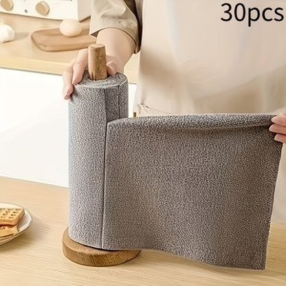 30 Reusable Microfiber Towels, Hand-torn Cleaning Towels, Disposable Napkins, Household Kitchen Towel Rolls, Dish Cloth Replacements, General Purpose Absorbent Kitchen Cloths, Kitchen Supplies, Cleaning Tools, Local Warehouse Shipping.Festival Gift.