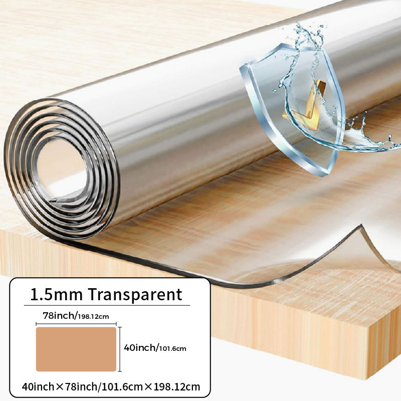 1pc 1.5mm Thick Rectangular Tablecloth, Transparent PVC Table Cover, Heat-resistant High-quality Scratch-resistant Table Cover, Hotel Restaurant and Coffee Table, Home Dining Device, Heat-resistant Cover, Protective Table Mat, High Quality Tablecloth