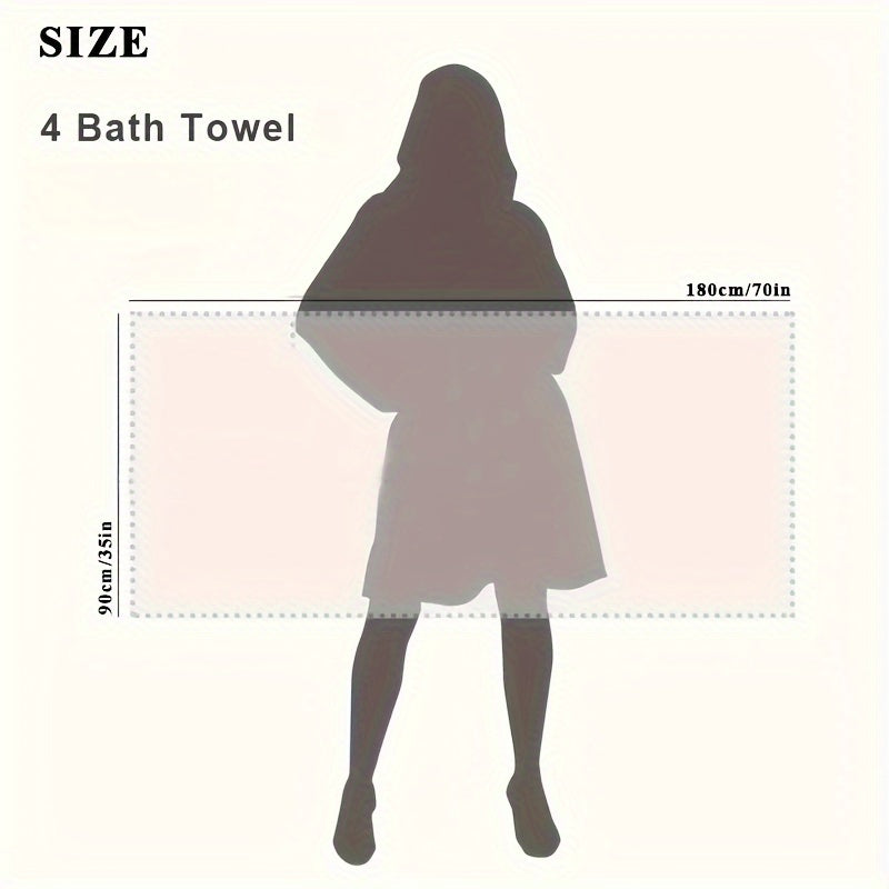 4 Pack Oversized Bath Towels Set, 35"x70" Extra Large Towel Microfiber Absorbent XL Bath Sheet Super Soft Bathroom Towels Set Quick  Plus Size Shower Towels for Family Hotel