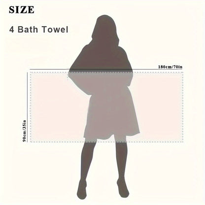 4 Pack Oversized Bath Towels Set, 35"x70" Extra Large Towel Microfiber Absorbent XL Bath Sheet Super Soft Bathroom Towels Set Quick  Plus Size Shower Towels for Family Hotel