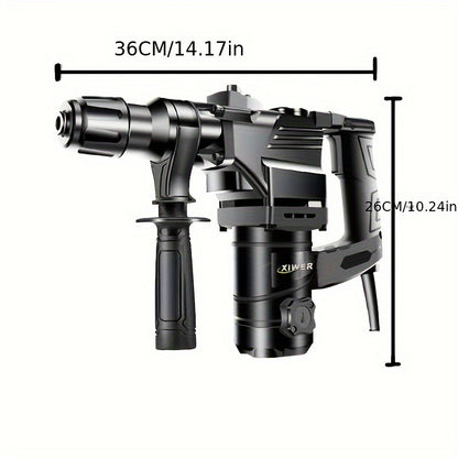 1100w, 1023.62inch, 3 Drill Bits Three-purpose Multi-functional High-power Heavy-duty Wall Removal Powder, Broken Mixed Mud, Soil Household Industrial Grade Drill, Heavy Duty Hit Drill Power Tools
