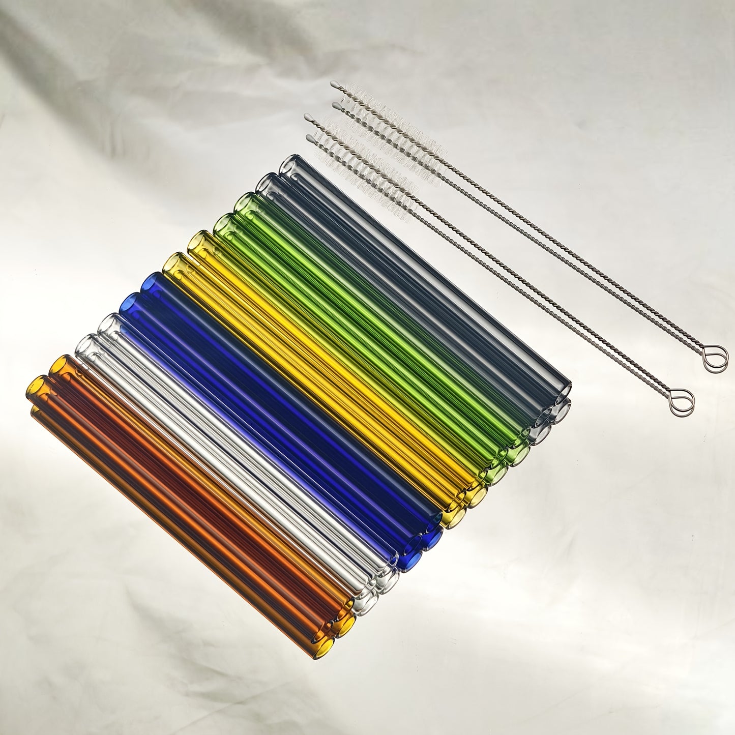 14-Package Reusable High Borosilicate Glass Straws, Straight Glass Tubes, High-Temperature Resistant Drinking Straws, 12Mm OD, 2Mm Wall Thickness, Strong And Durable, Dishwasher Safe, Smoothies, Tea, Coffee, Juice, Thanksgiving