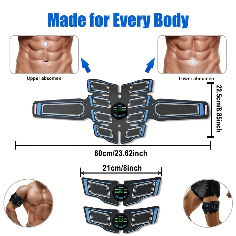 EMS Fitness Waist Belt, Portable Abdominal Muscle Massager, Training Sports Belt, Adjustable Mode And Intensity, Suitable for Abdomen/ Arms/ Legs, Etc., Portable Home Sports Relaxation Fitness Equipment, Easter And Other Festival Activity Gifts