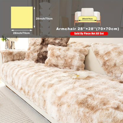 Faux Sofa Cover, Modern Gradual Change Lamb, Thick Fluff, Pet Friendly, Polyester Fiber, Machine Washable, No Printing, Dye Printing, 450-500g Fabric, Suitable for Single, Double, Triple and Combination Sofas
