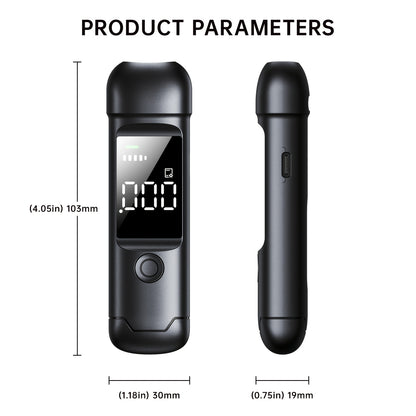 USB Rechargeable Breathalyzer with LCD Display – Portable Personal Alcohol Tester, 200mAh Battery, Multi-Person Continuous Testing, Safe Driving Breath Analyzer
