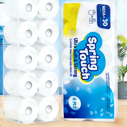 Toilet Paper Bulk 10 Roll 4-Ply Super Soft Thick Undyed Bath Tissue - Strong & Durable No Crumble Bathroom Tissue Rolls for Home, Hotel, Office, Dining & Restaurant Use, 1/2/3 Pack