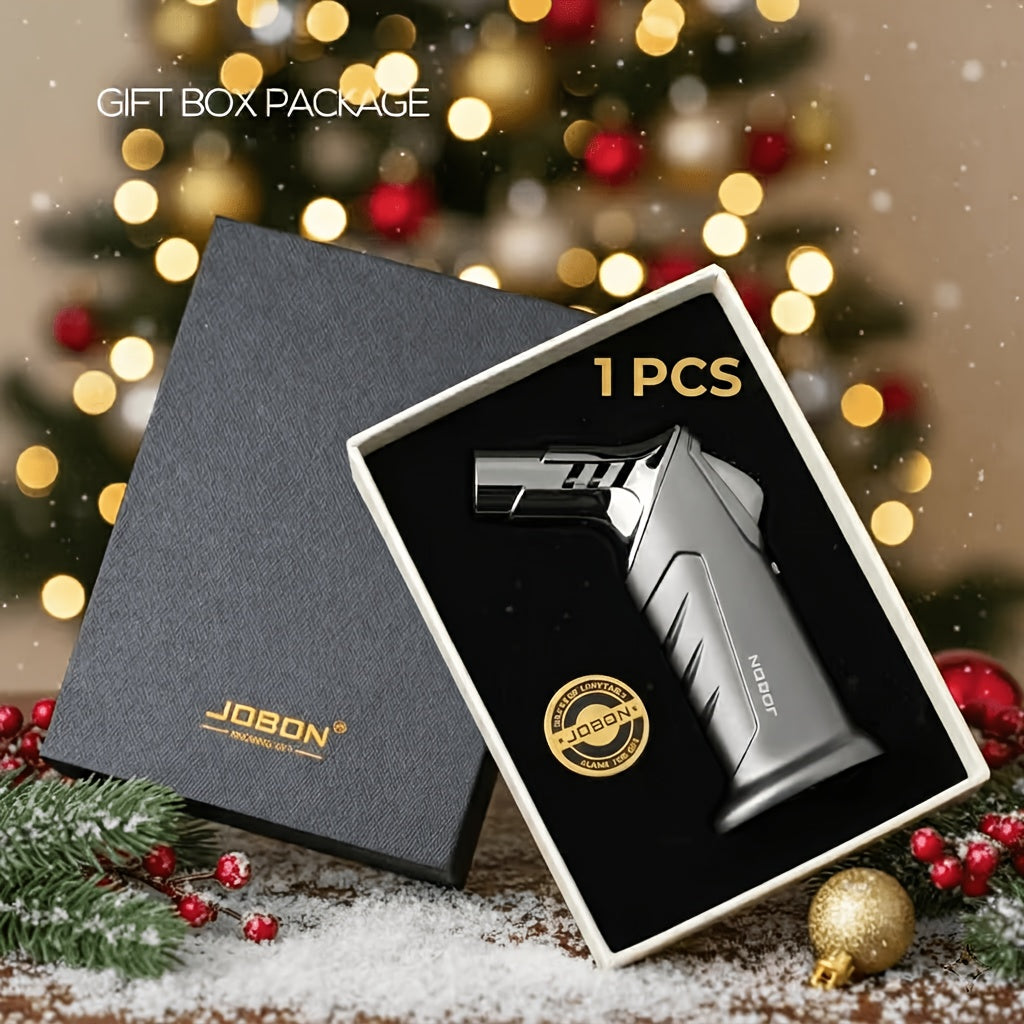 Jobon Butane Torch Lighter, Gift Box Packaging - For Kitchen, Bbq, Camping & Outdoor Use | Ideal Gift For Men & Holidays | Child Safety Lock & Adjustable Flame Control | Lightweight & Simple Design (Gas Not Included)