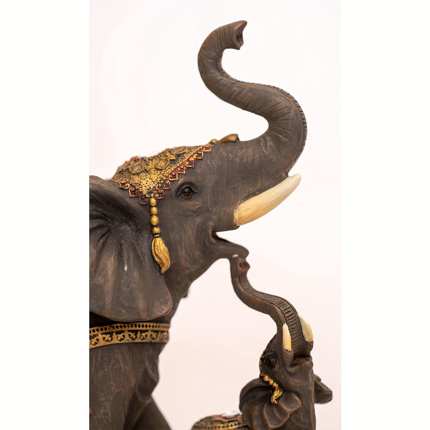 Mama And Baby Elephant Statue Figurines for Home Decor Trunk Facing Upwards Lucky Figurine for Home/Office Desk Decorations Good Luck Ornaments Statues Elephant Gifts Set for Women