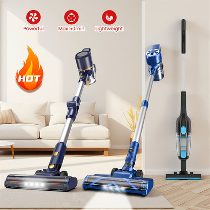 Cordless Vacuum Cleaner for Home – Corded & Cordless 2-in-1, 180° Foldable, LED Brush, High Suction, 40-Min Runtime, 38.58oz Dust Cup for Hardwood Floors, Seniors & Pregnant Women