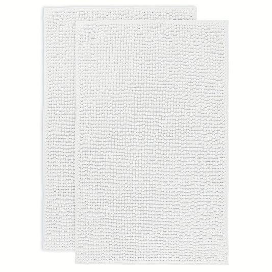 Chenille Bath Rug Extra Thick Soft Absorbent Non-Slip Bathroom Mat Machine Washable, Multiple Sizes & Colors